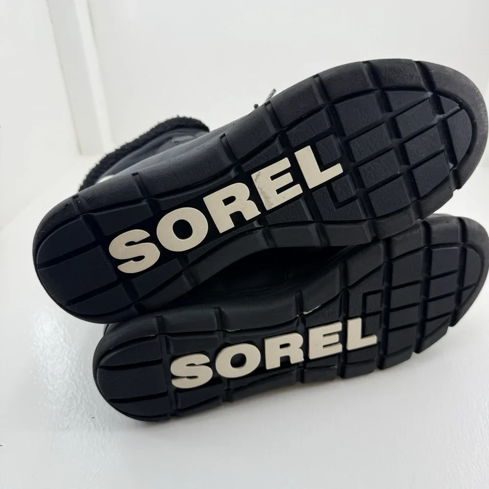 Sorel Explorer Carnival Womens 9.5 Black Waterproof Winter Snow Boots NL3040-010